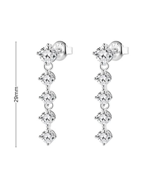 Серьги из серебра с цирконами