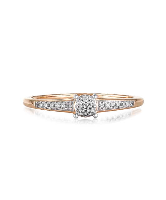 Gold ring with diamonds