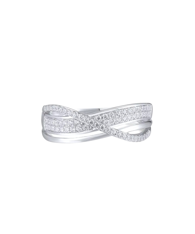 Sterling silver ring with zircons