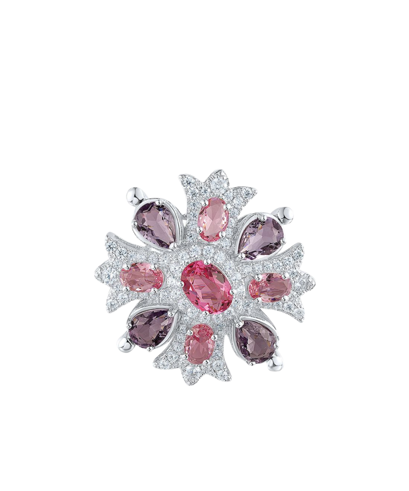 Sterling silver  brooch with zircons Sterling silver  brooch with zircons