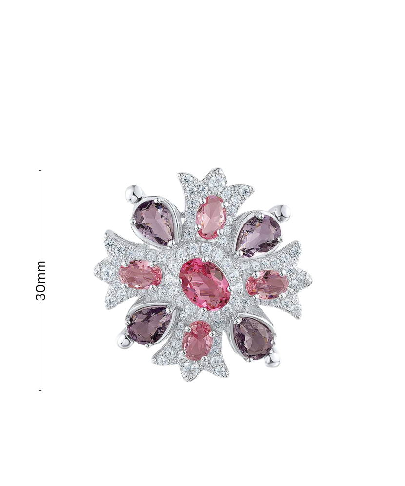 Sterling silver  brooch with zircons Sterling silver  brooch with zircons