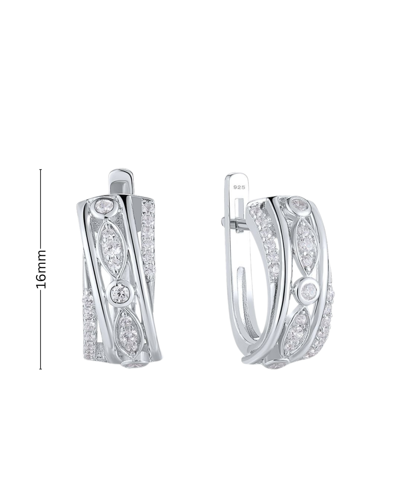 Серьги из серебра с цирконами