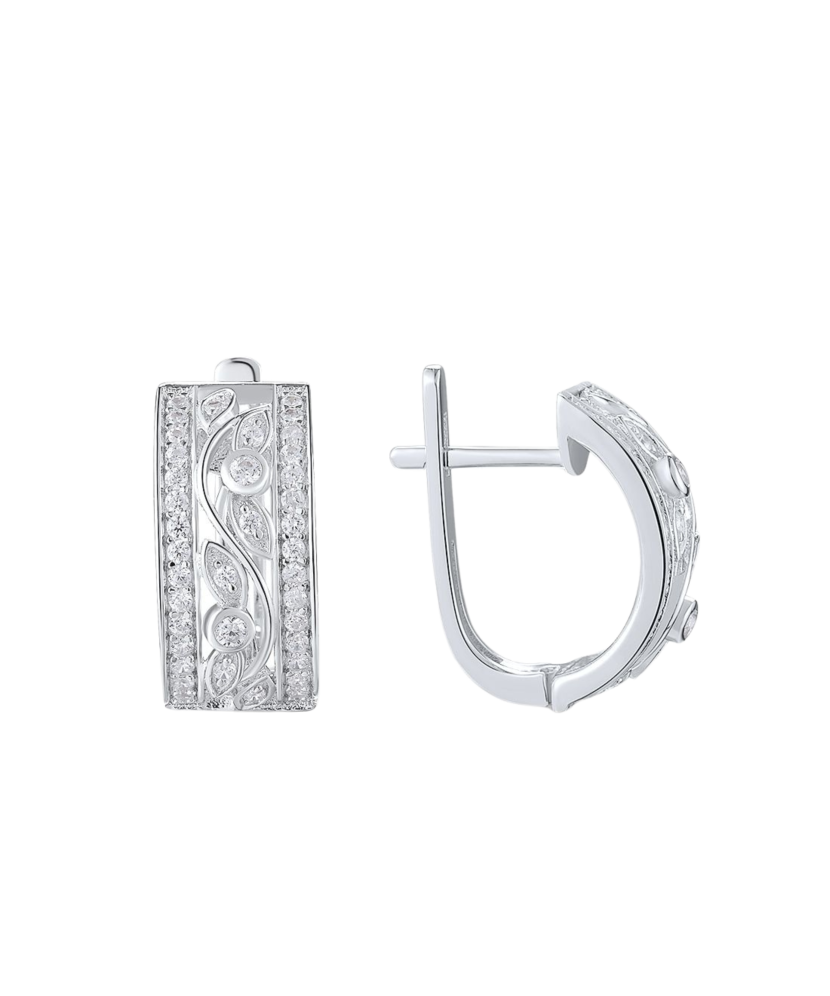 Sterling silver earrings with zircons Sterling silver earrings with zircons
