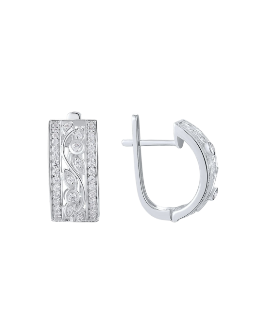 Sterling silver earrings with zircons