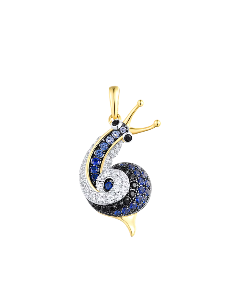 Gilded Sterling Silver pendant with spinels and zircons