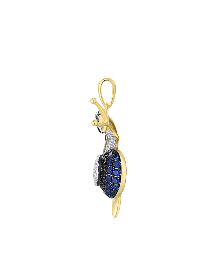 Gilded Sterling Silver pendant with spinels and zircons