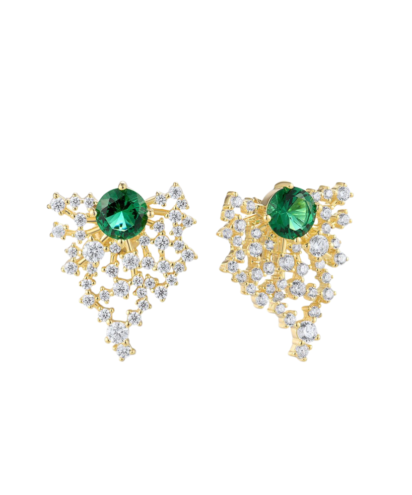 Gilded sterling silver earrings with zircons Gilded sterling silver earrings with zircons