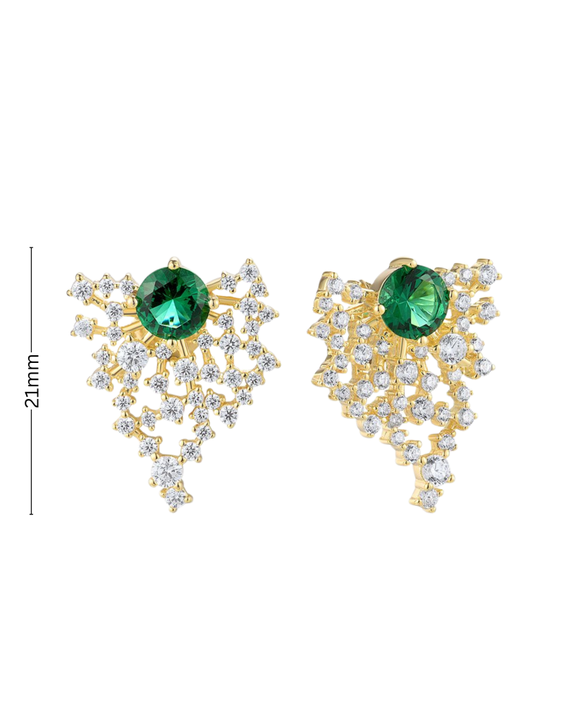 Gilded sterling silver earrings with zircons Gilded sterling silver earrings with zircons