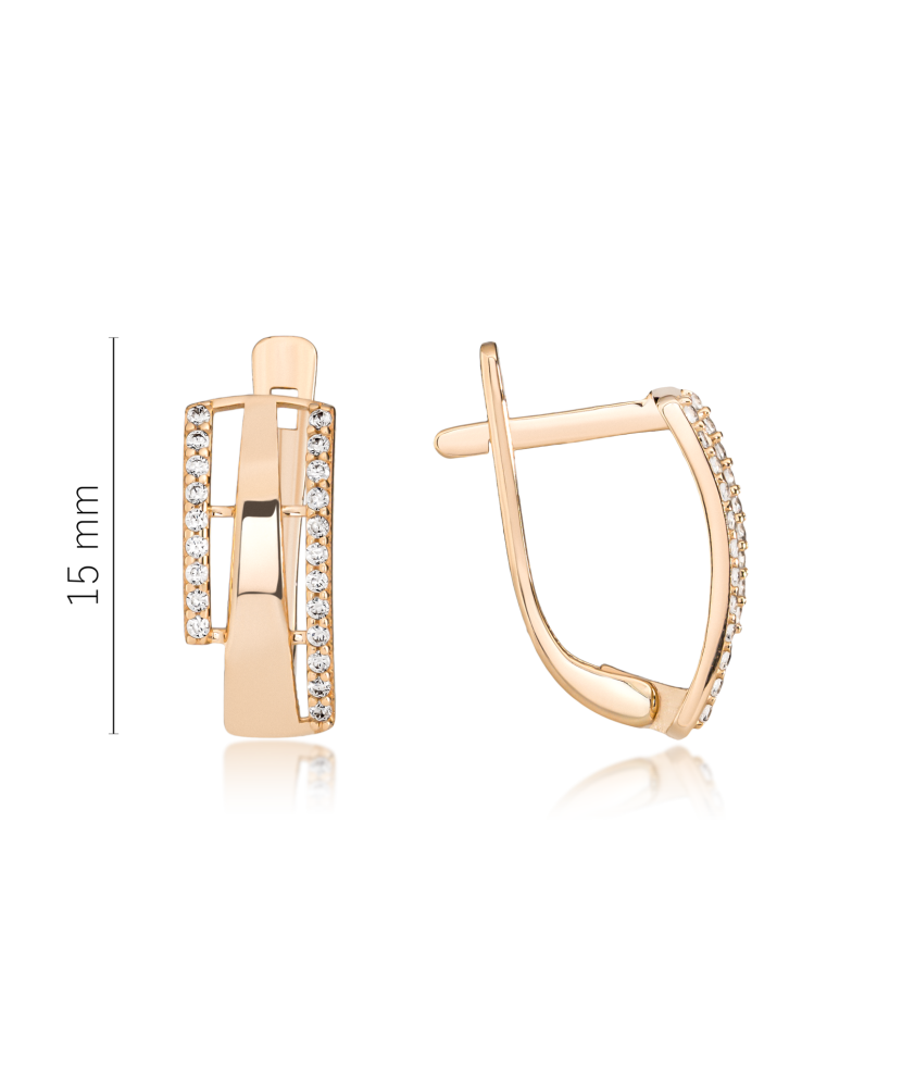 Gold earrings with zircons Gold earrings with zircons