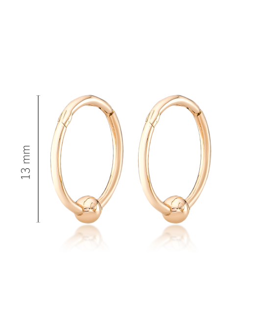 Gold hoop earrings 13mm