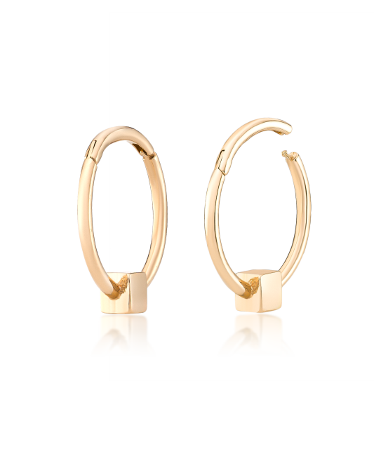 Gold hoop earrings 13mm