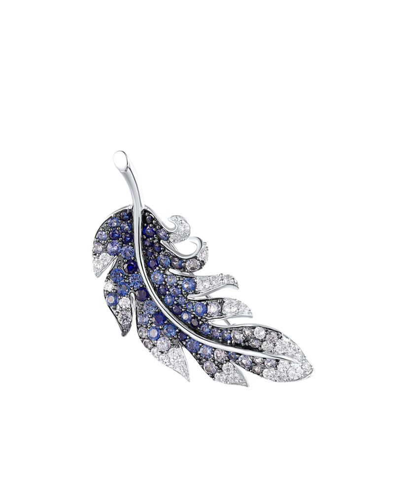 Sterling Silver brooch with nano sapphires and zircons