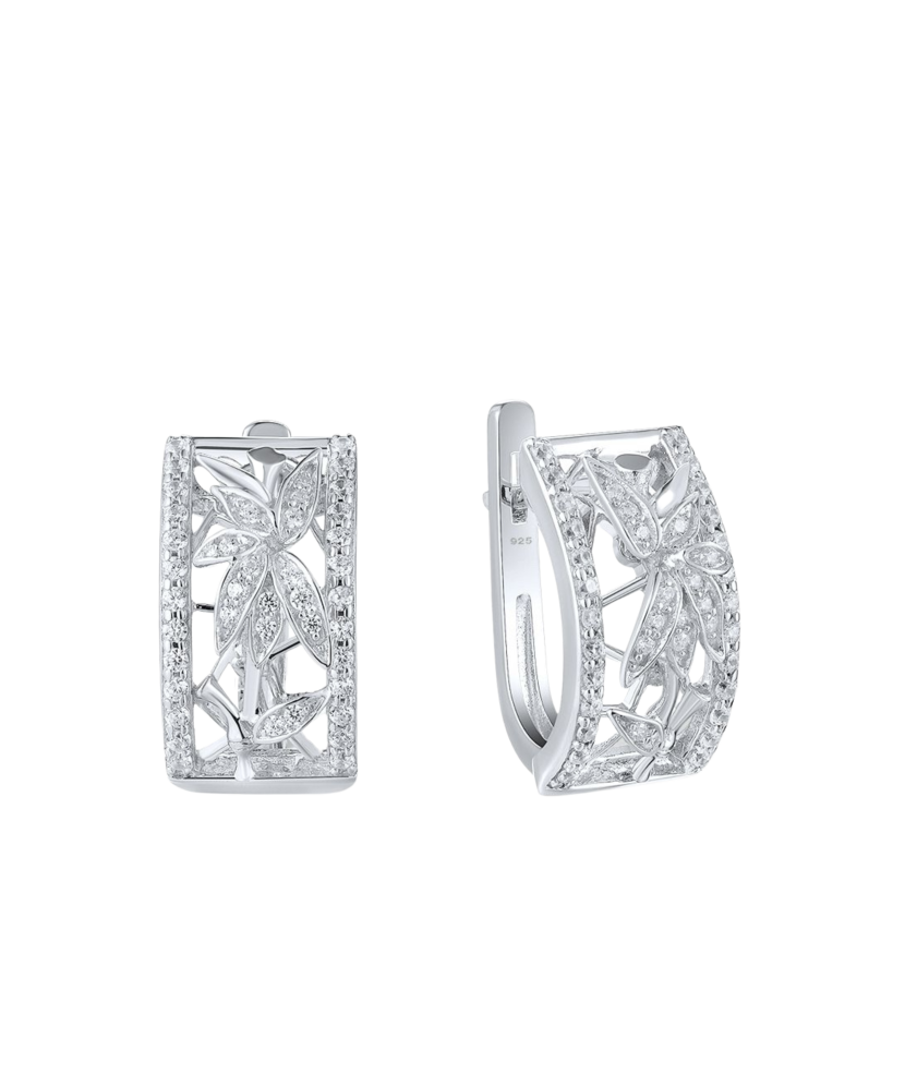 Sterling silver earrings with zircons