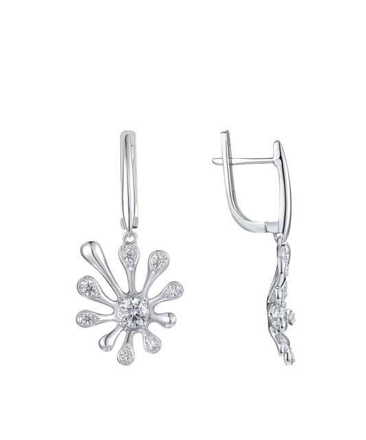 Серьги из серебра с цирконами