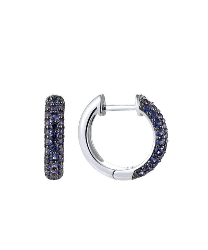 Sterling Silver earrings with nano sapphires Sterling Silver earrings with nano sapphires