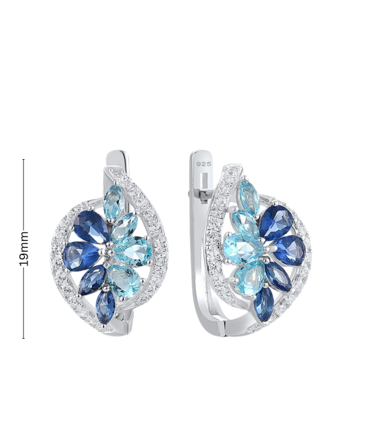 Серьги из серебра с цирконами