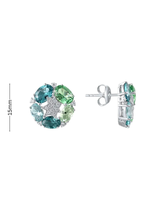 Sterling Silver earrings with zircons and spinels