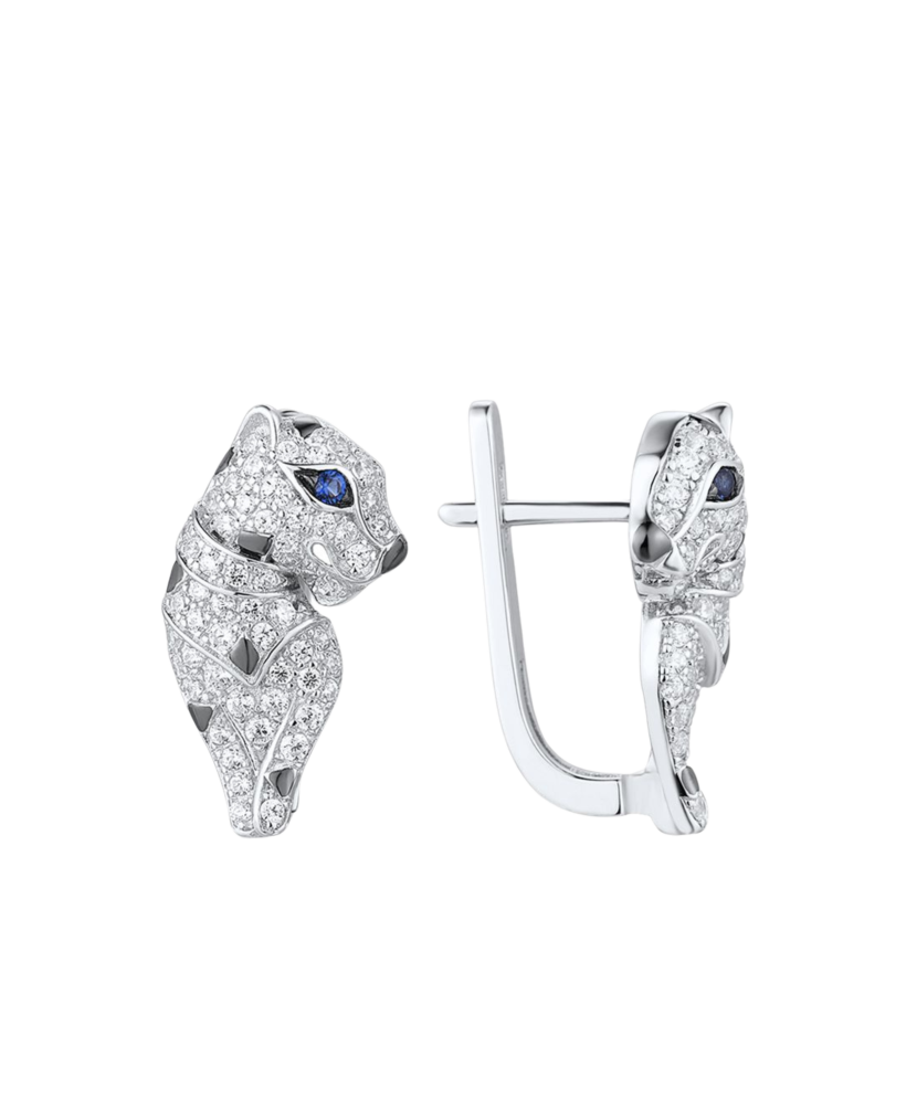 Серьги из серебра с цирконами Серьги из серебра с цирконами