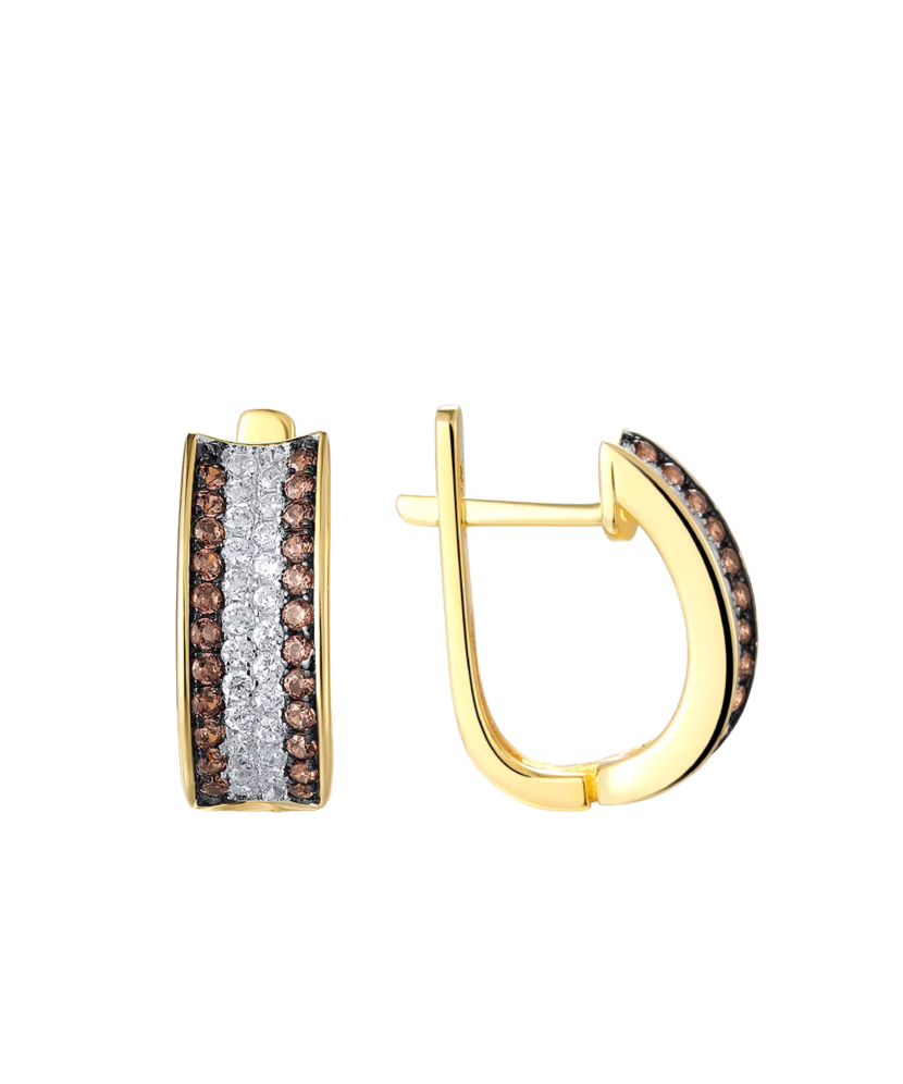 Gilded sterling silver earrings with zircons Gilded sterling silver earrings with zircons