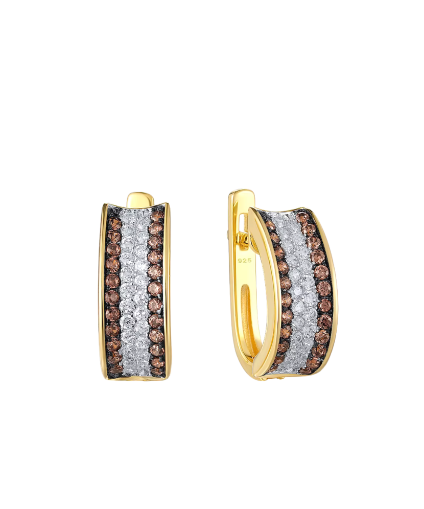 Gilded sterling silver earrings with zircons Gilded sterling silver earrings with zircons