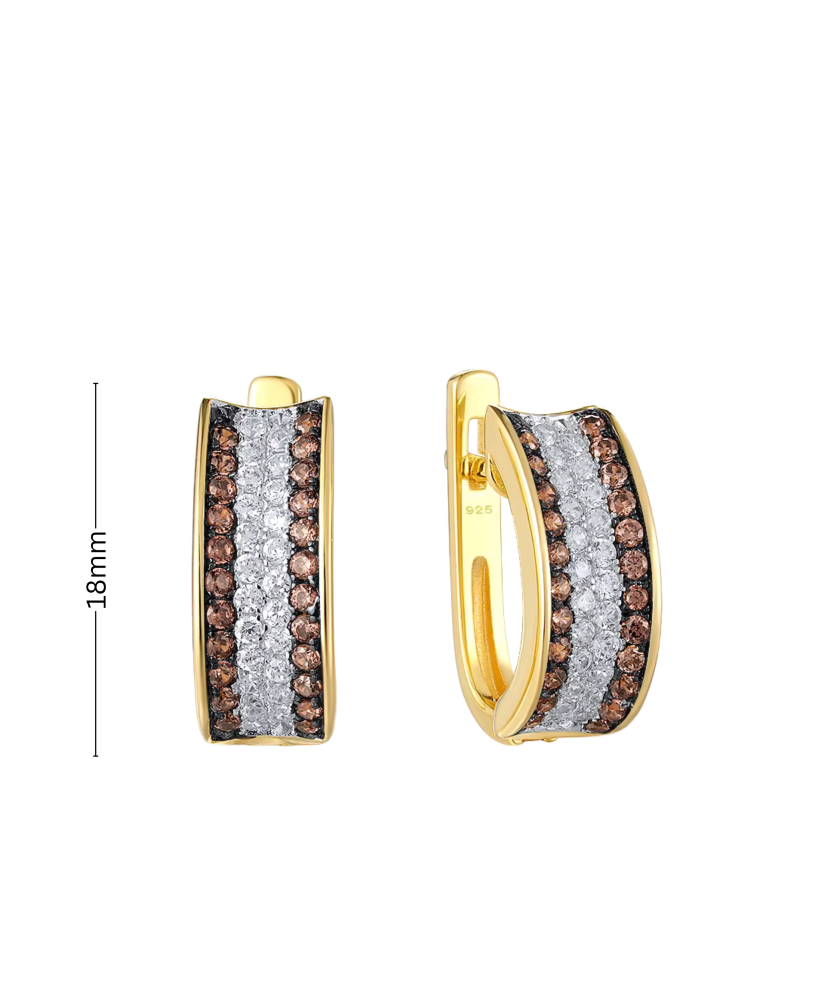 Gilded sterling silver earrings with zircons Gilded sterling silver earrings with zircons