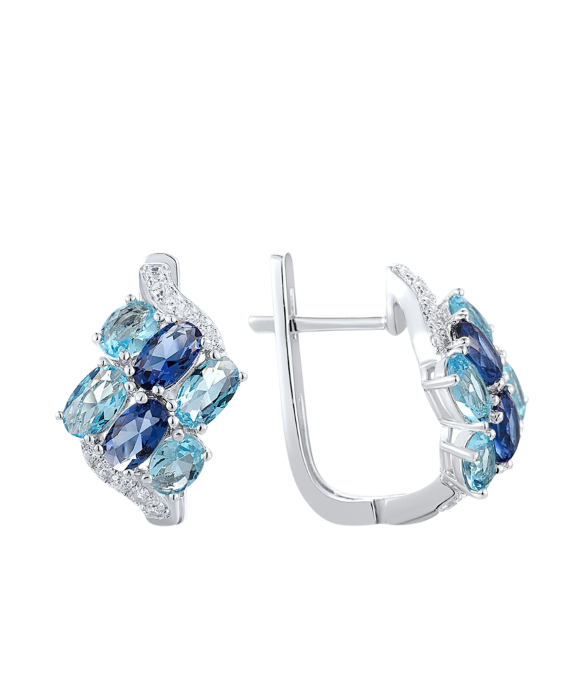 Sterling silver earrings with zircons Sterling silver earrings with zircons