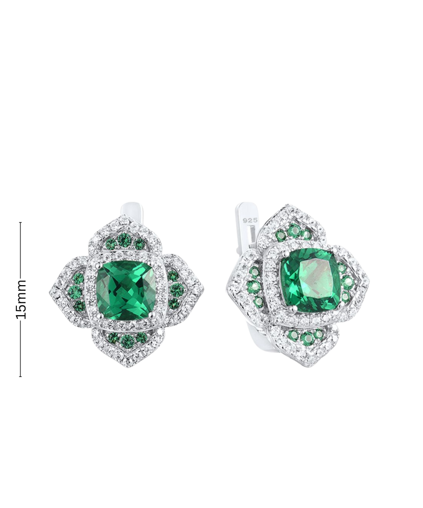 Sterling Silver earrings with zircons and spinels