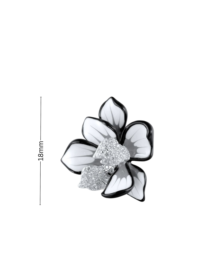 Sterling silver pendant with enamel and zircons