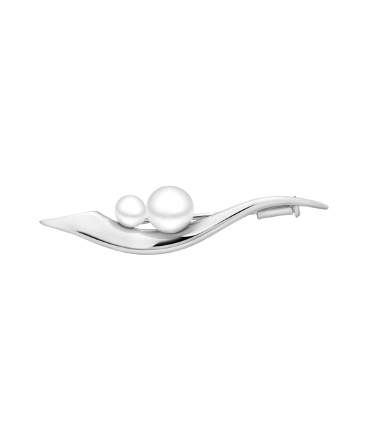Sterling silver  brooch with pearls and zircons