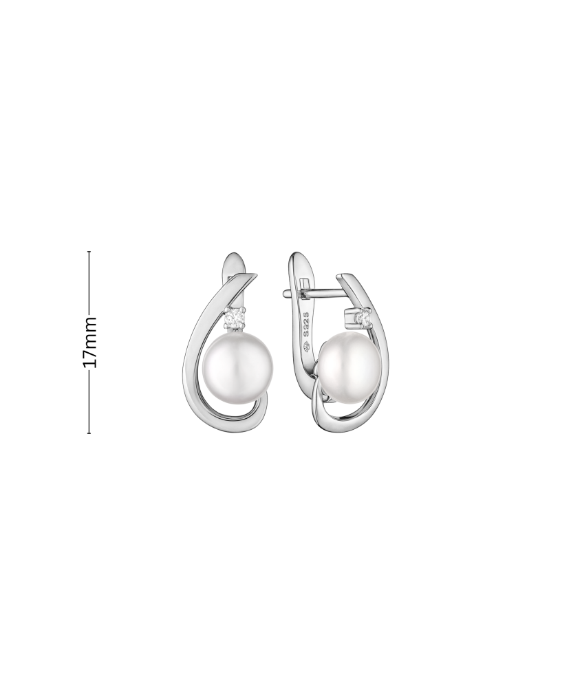 Sterling silver earrings with pearls Sterling silver earrings with pearls