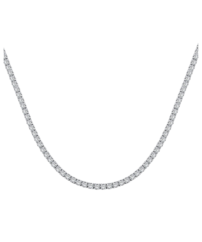 Sterling Silver Chain With Zircons 2mm