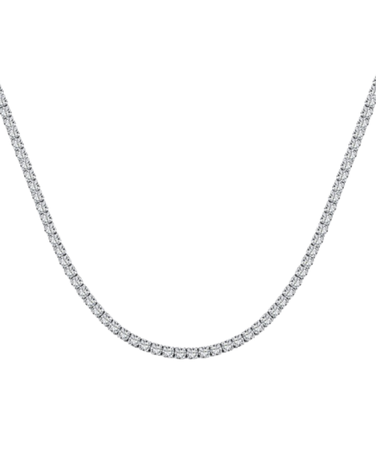 Sterling Silver Chain With Zircons 2mm