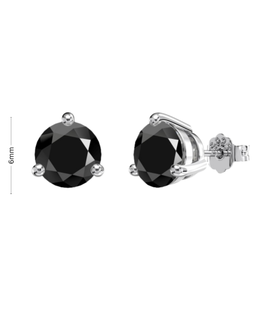 Sterling silver earrings with zircons 6mm