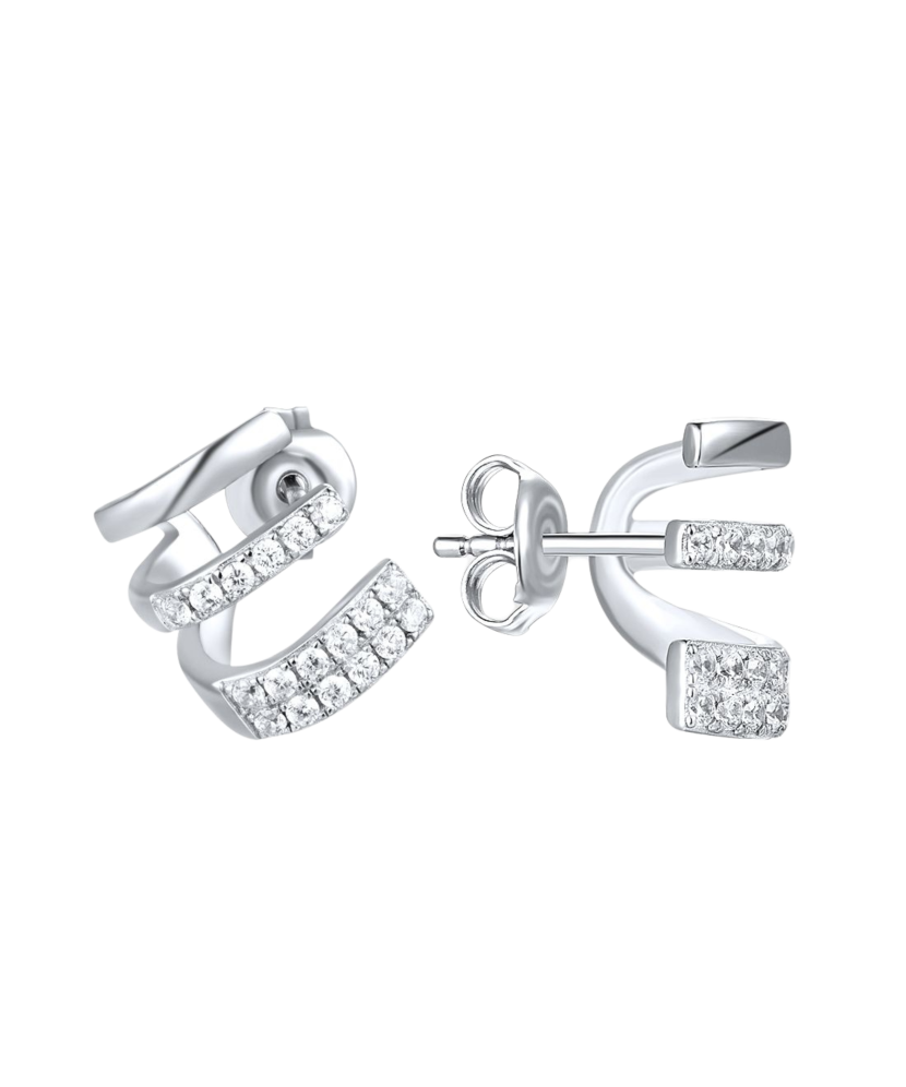 Серьги из серебра с цирконами