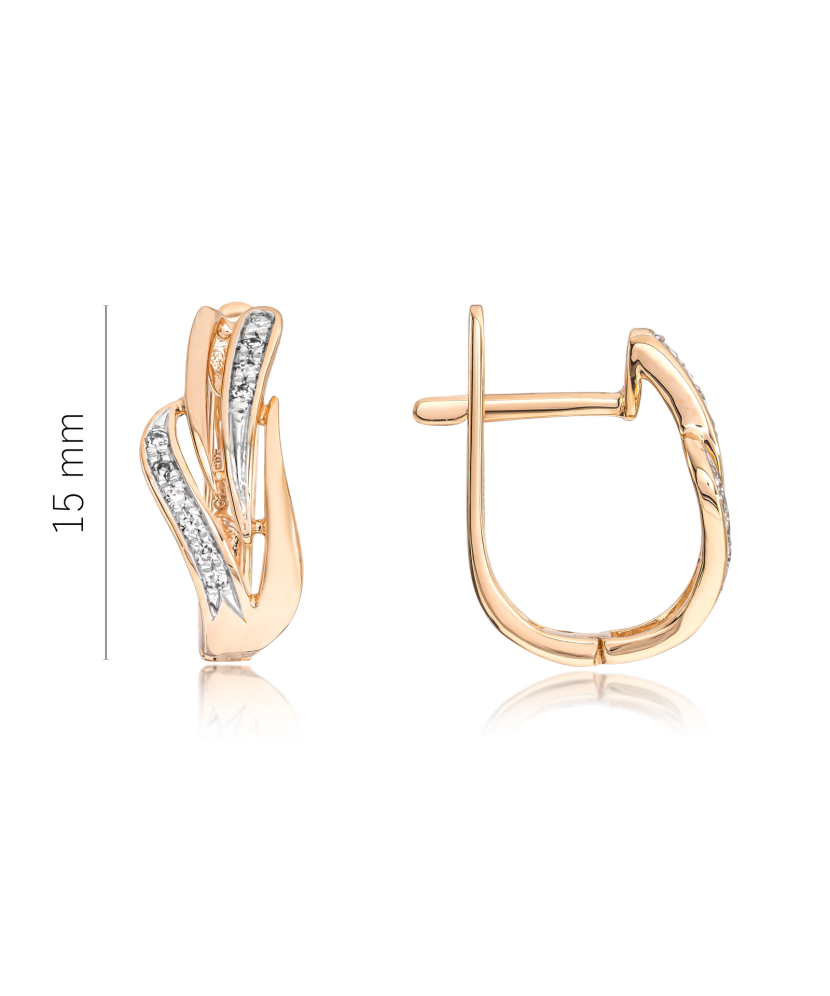 Gold earrings with diamonds