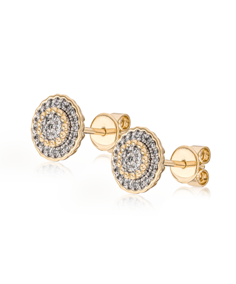 Yellow Gold earrings with diamonds