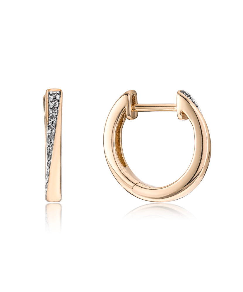 Gold earrings with diamonds