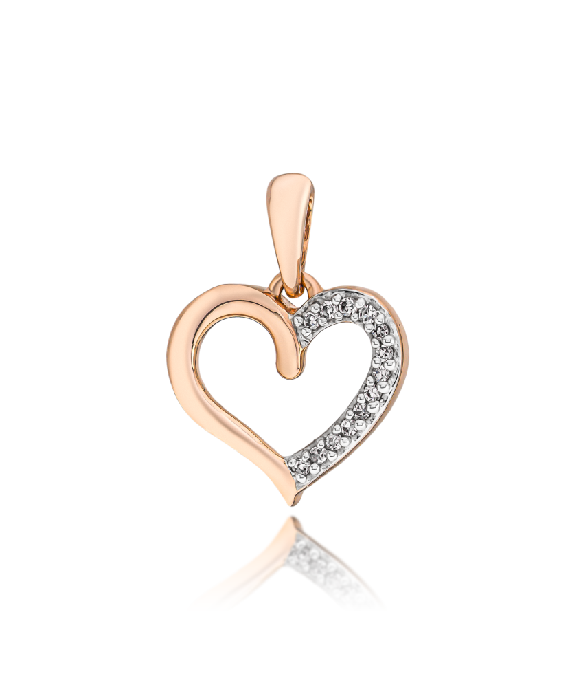 Gold pendant with diamonds "heart"