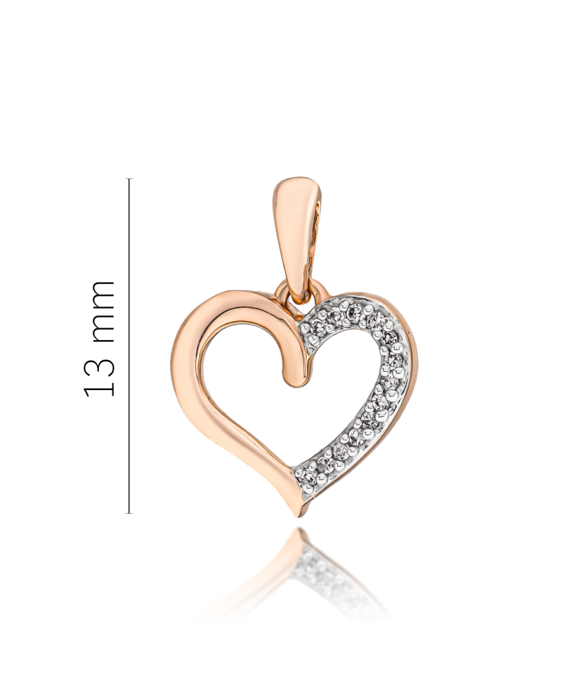 Gold pendant with diamonds "heart"