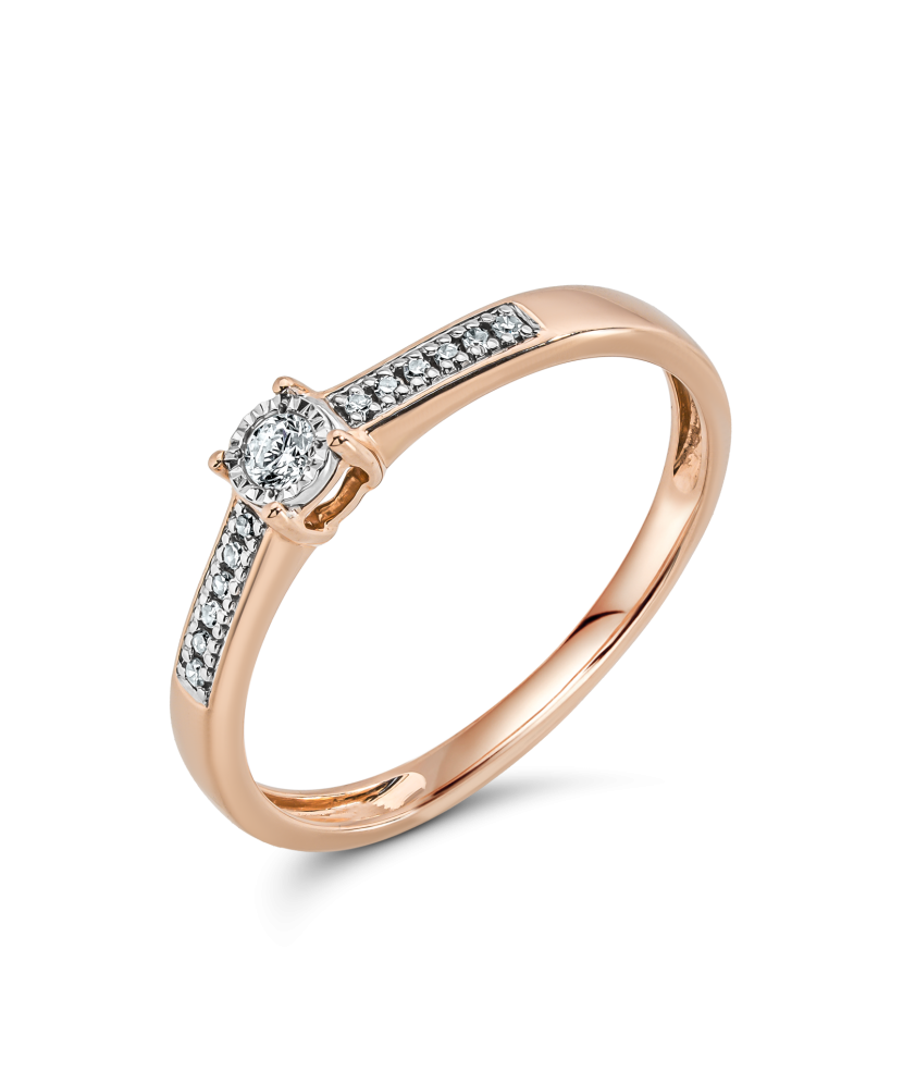 Gold ring with diamonds