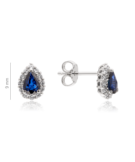 White gold earrings with sapphires and diamonds