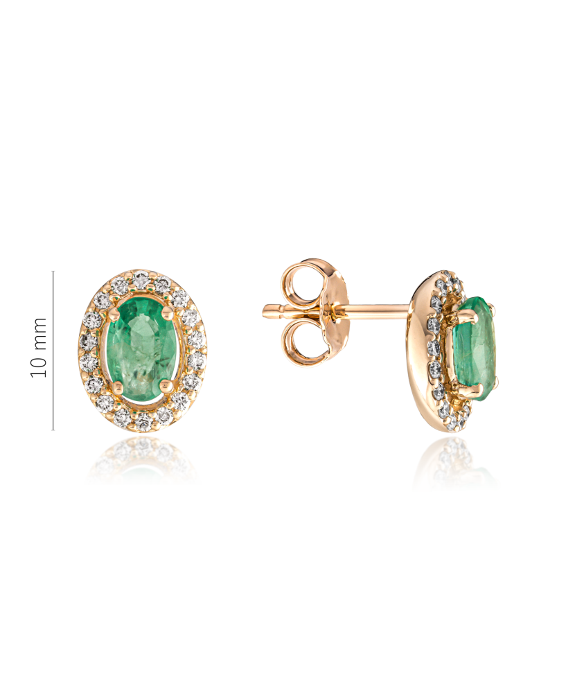 Серьги из золота с бриллиантами и изумрудом Серьги из золота с бриллиантами и изумрудом