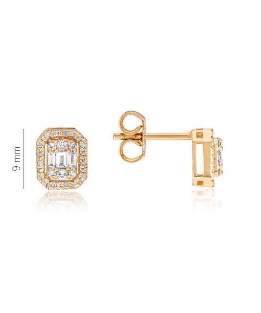 Gold earrings with diamonds