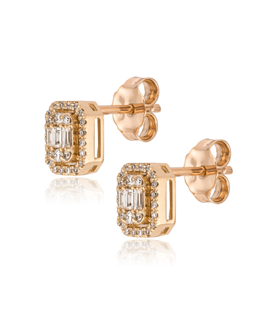 Gold earrings with diamonds