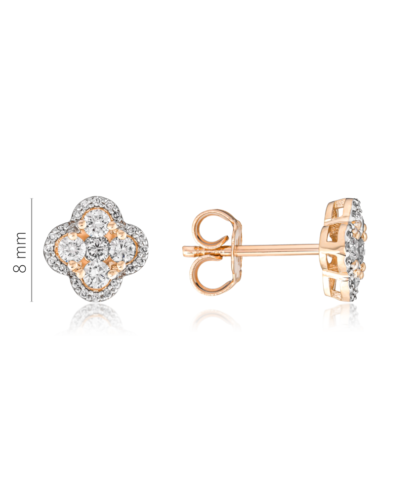 Gold earrings with diamonds