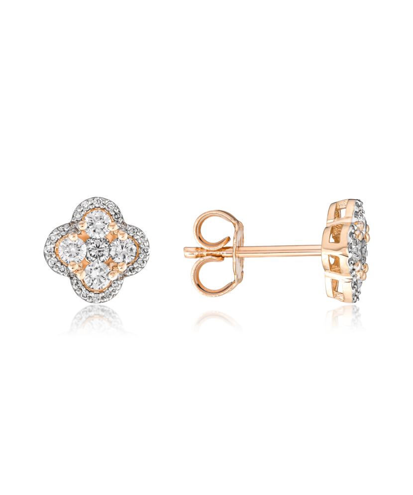 Gold earrings with diamonds