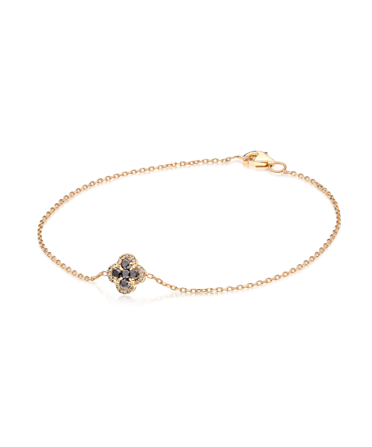 Gold bracelet with black diamonds