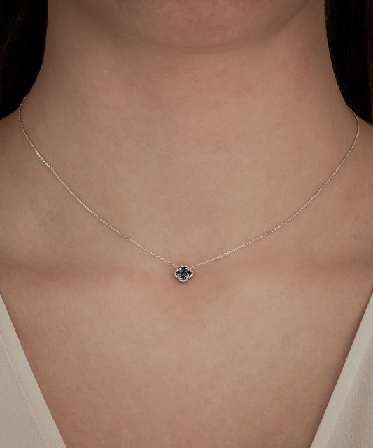 White Gold Chain With London Topazes and Diamonds
