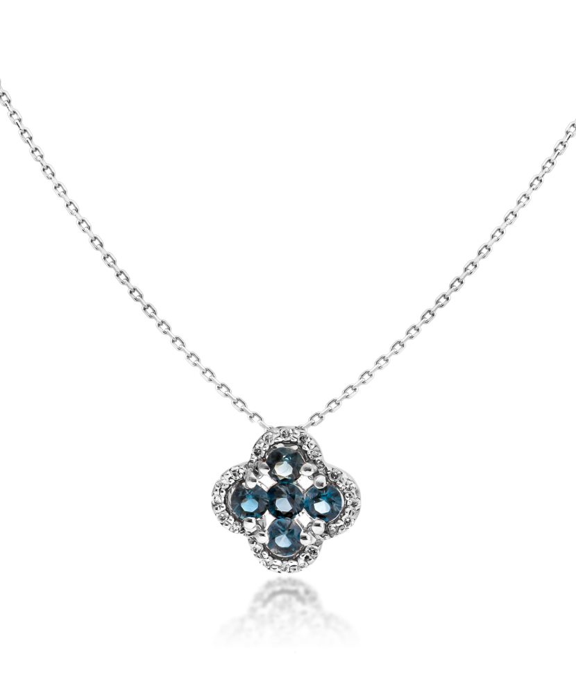 White Gold Chain With London Topazes and Diamonds