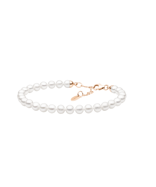 Pearl bracelet with gilded silver